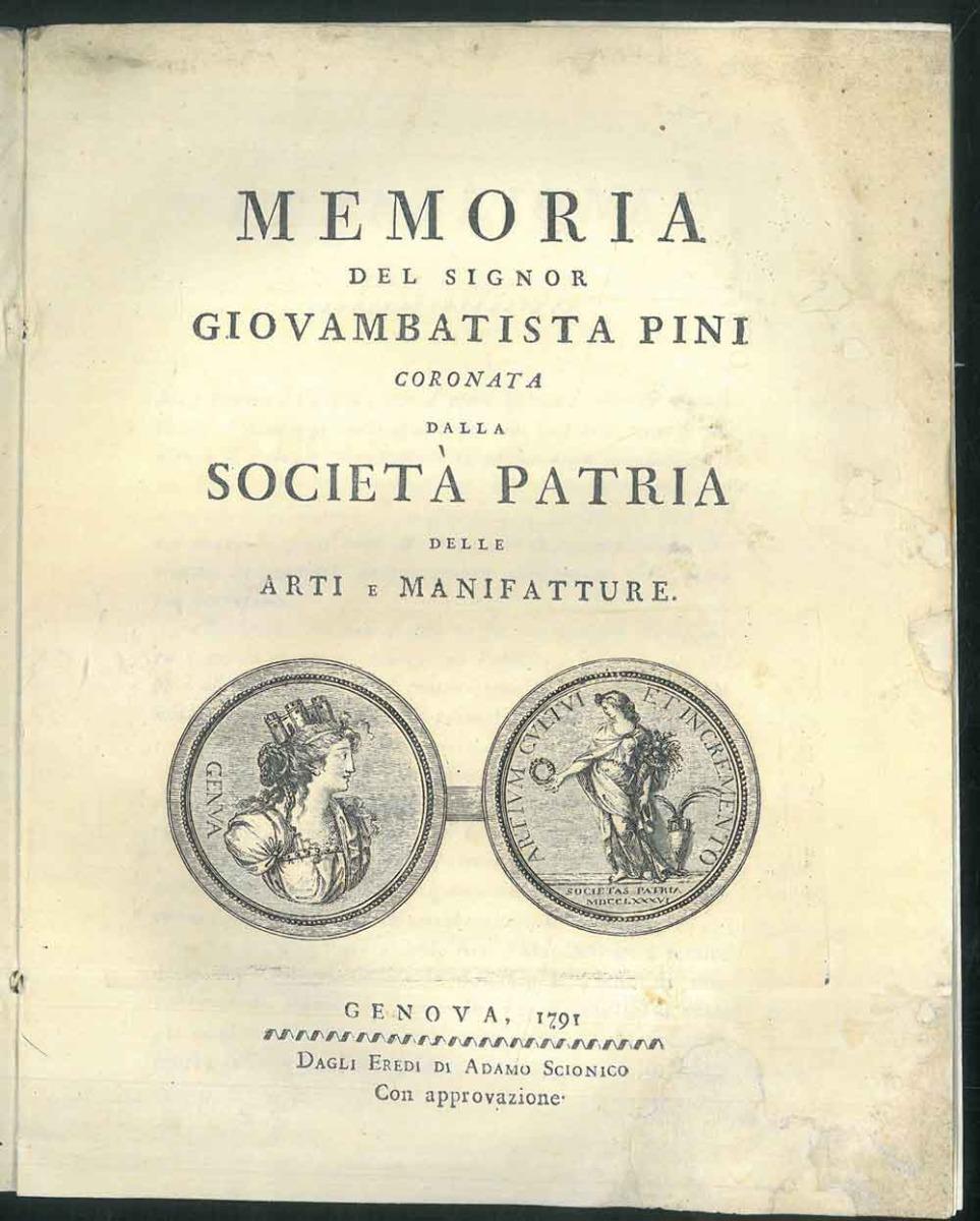 Abebooks Memoria del Signor Giovambattista coronata dalla società delle arti e delle manifatture. Pini Piano di una fabbrica di lanificio in seguito del programma della società patria delle arti e manifatture
