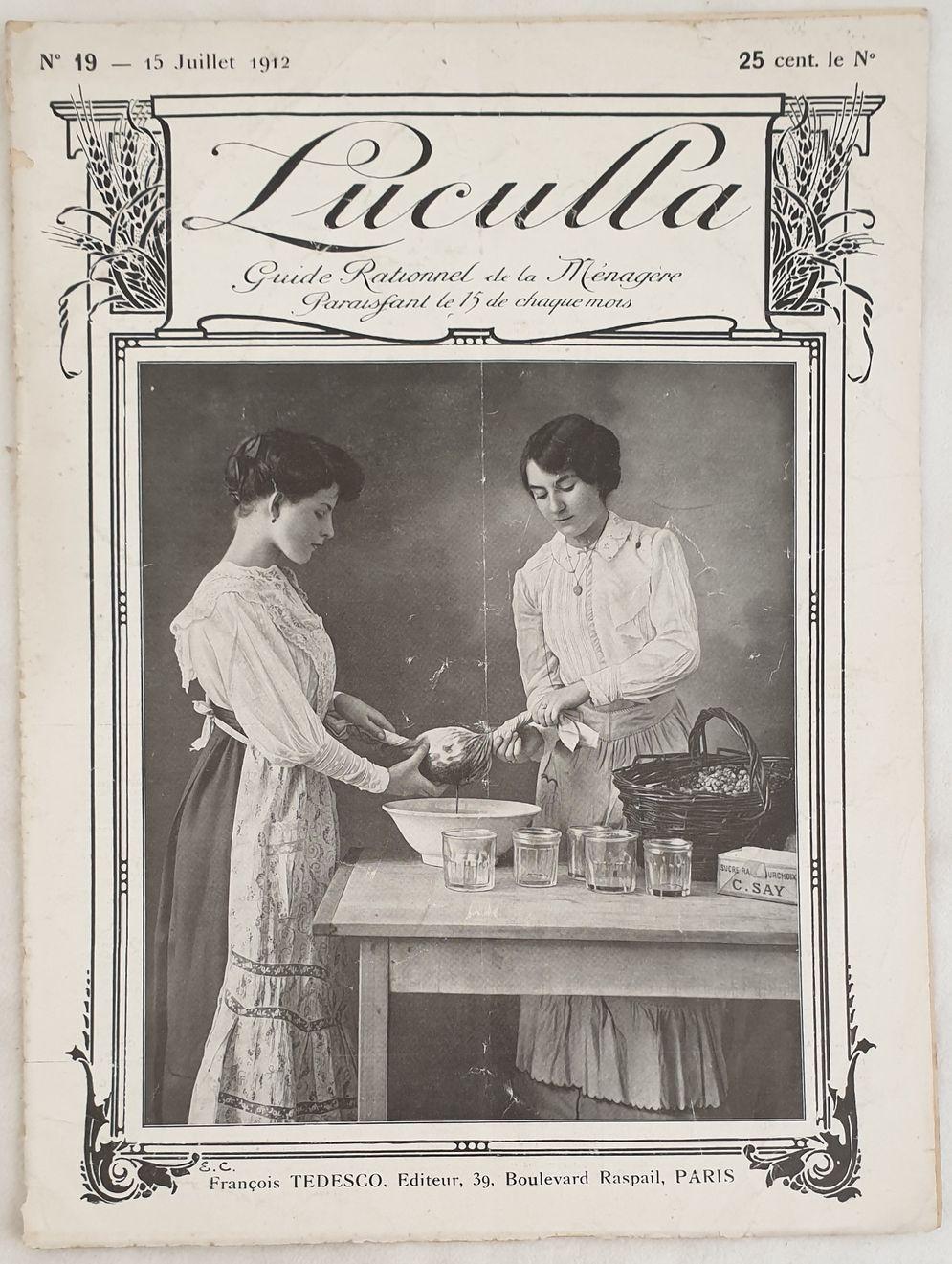Abebooks N. 19 - 15 JUILLET 1912 LUCULLA GUIDE RATIONNEL DE LA MENAGERE