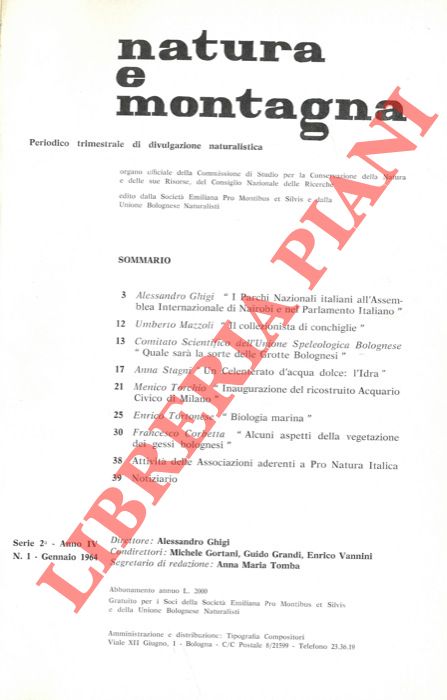 Abebooks Natura E Montagna. Periodico Trimestrale Di Divulgazione Naturalistica