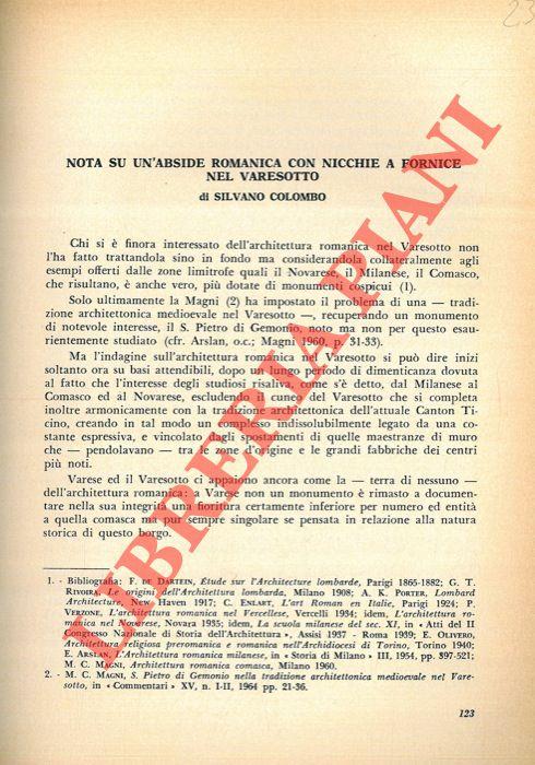 Abebooks Nota su un'abside romanica con nicchie a fornice nel Varesotto