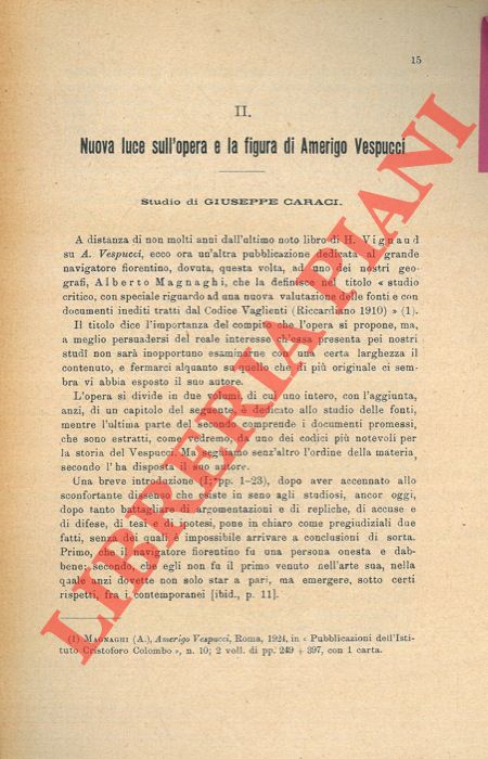 Abebooks Nuova Luce Sull'opera E La Figura Di Amerigo Vespucci