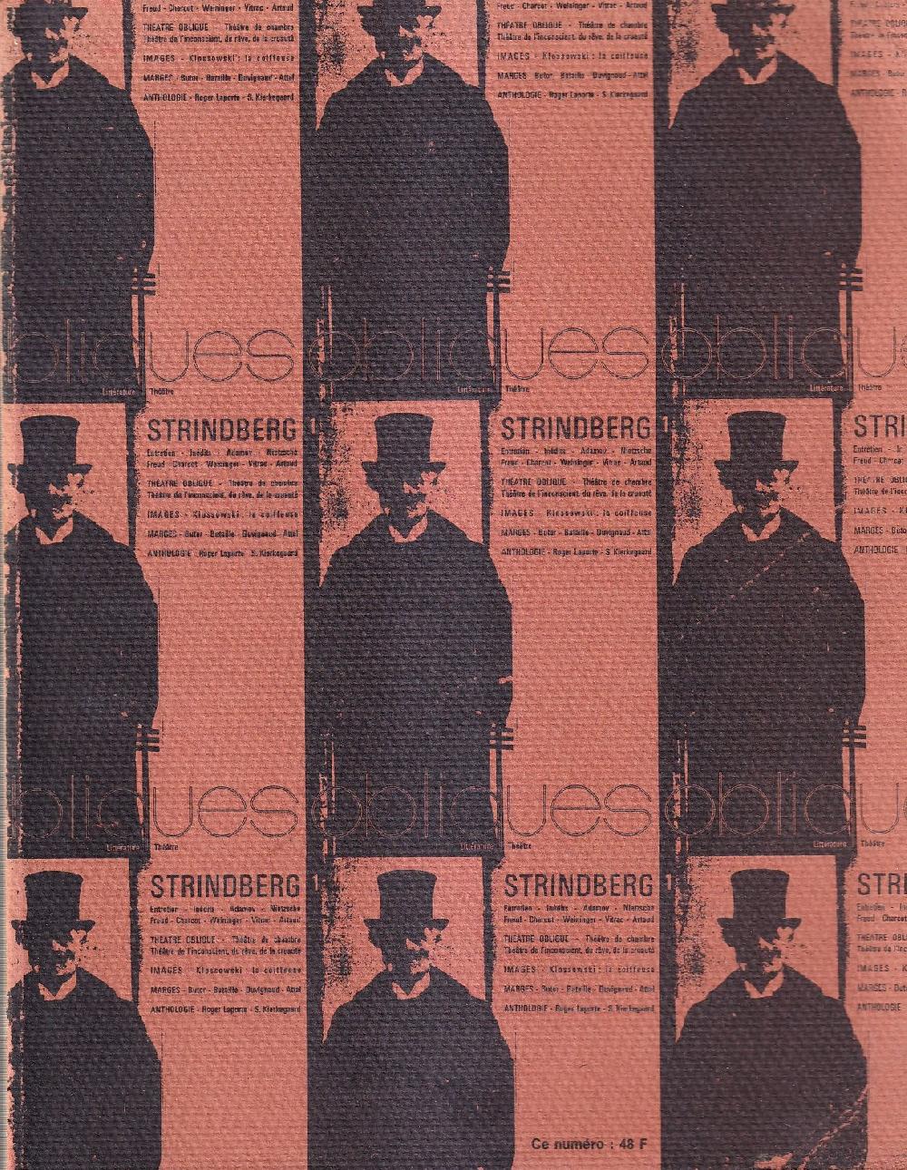 Abebooks Obliques. Littérature - Théatre (Revue trimestrielle) - n. 1: Strindberg