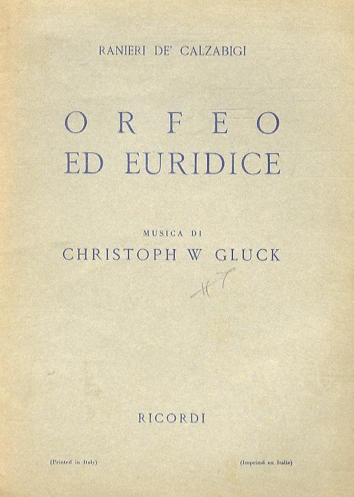 Abebooks Orfeo ed Euridice. Azione drammatica in 3 atti. Musica di C. W. Gluck. Ripristino 1947
