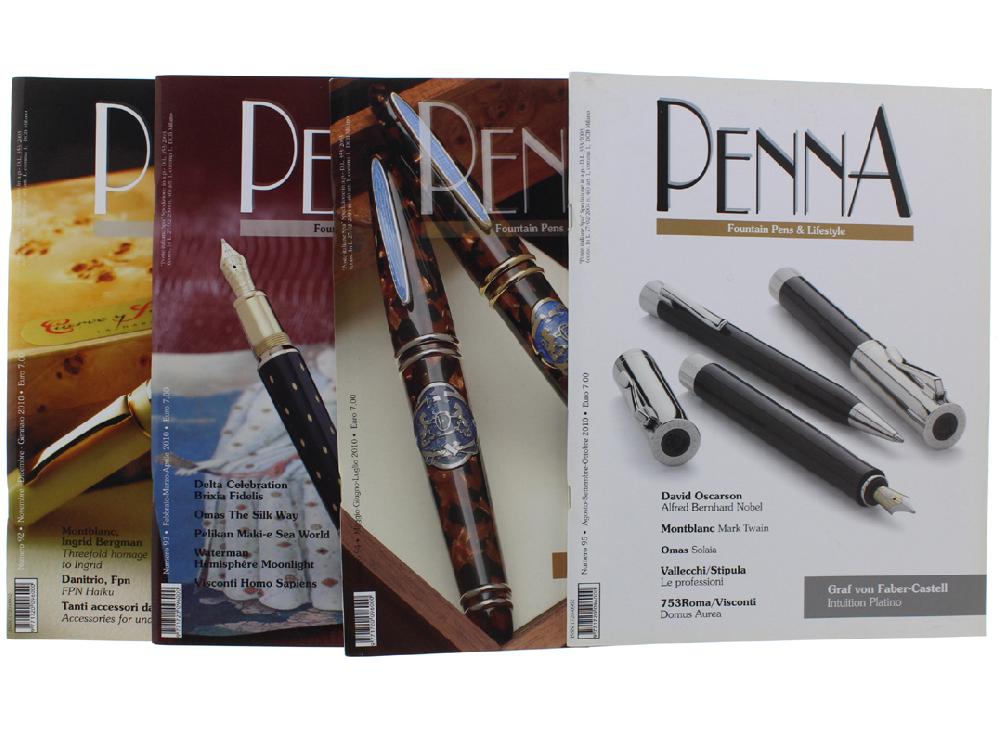Abebooks PENNA. Fountain Pens & Lifestyle - 4 riviste Anno 2010: N. 92 - 93 - 94 - 95. Come nuove.:
