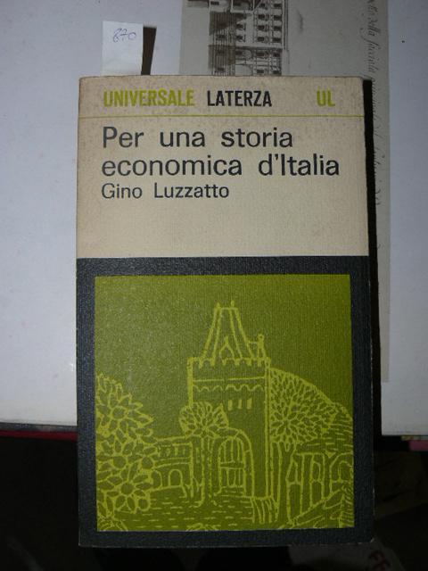 Abebooks Per una storia economica d'Italia. Con un saggio introduttivo di Bruno Caizzi