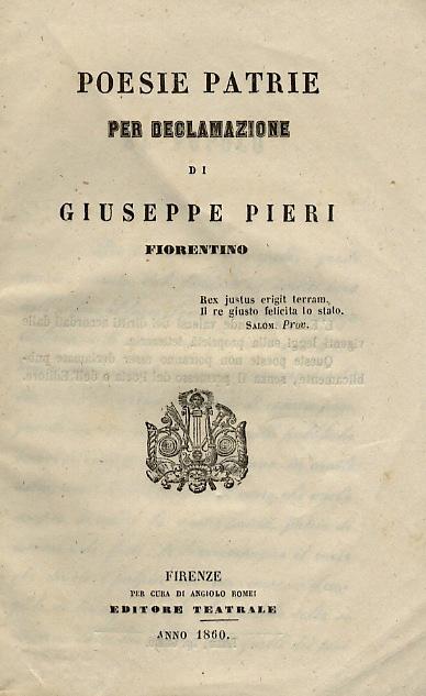 Abebooks Poesie patrie per declamazione di Giuseppe Pieri fiorentino