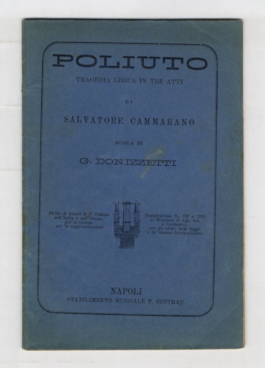 Abebooks Poliuto. Tragedia lirica in tre atti di Salvatore Cammarano. Musica di G. Donizzetti (sic)