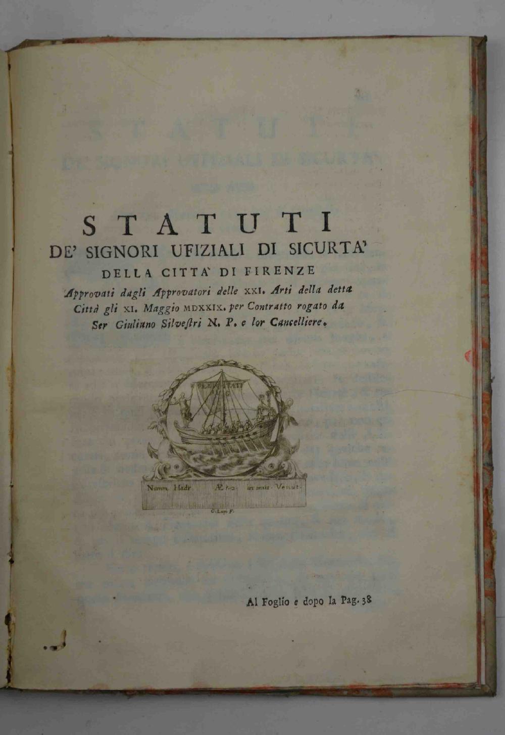 Abebooks Ponderazioni sopra le contrattazioni marittime. colla giunta delle leggi navali e del gius navale de' Rodii gre. lat. e degli statuti degli uffiziali di sicurtà della città di Firenze. Nuova edizione ricorretta e illu