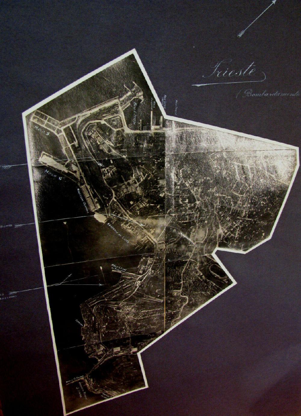 Abebooks Prima Guerra mondiale/Bombardamento di Trieste grande foto ricognitiva 1916ca