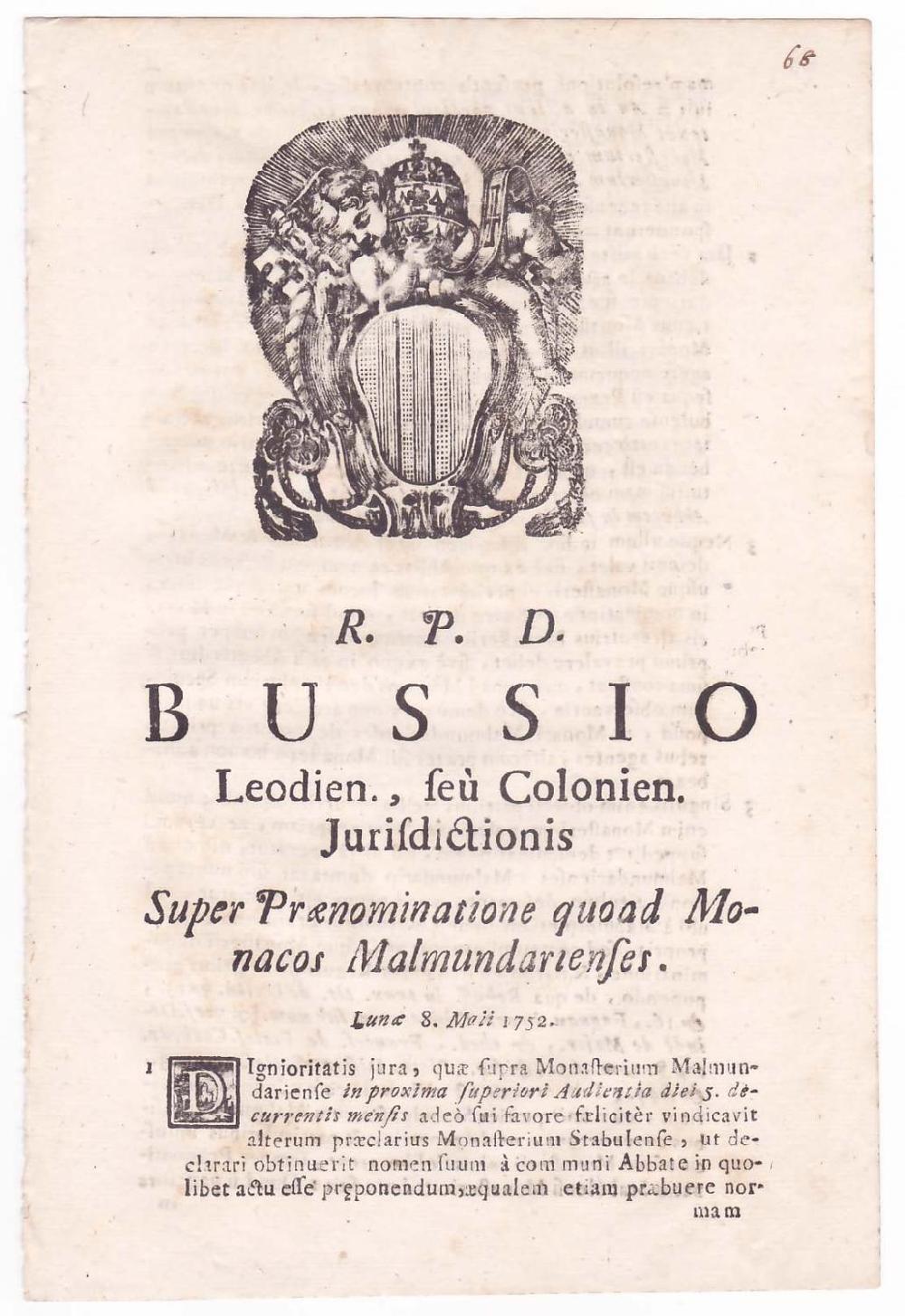 Abebooks R.P.D. Bussio Leodien feu Colonien Jurisdictionis