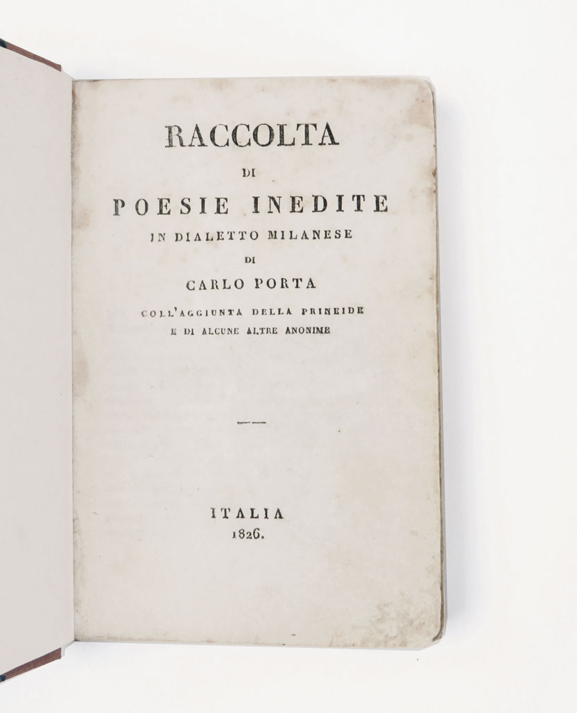 Abebooks Raccolta di poesie inedite in dialetto milanese di Carlo Porta coll aggiunta della Prineide e di alcune altre anonime [VARIANTE III]