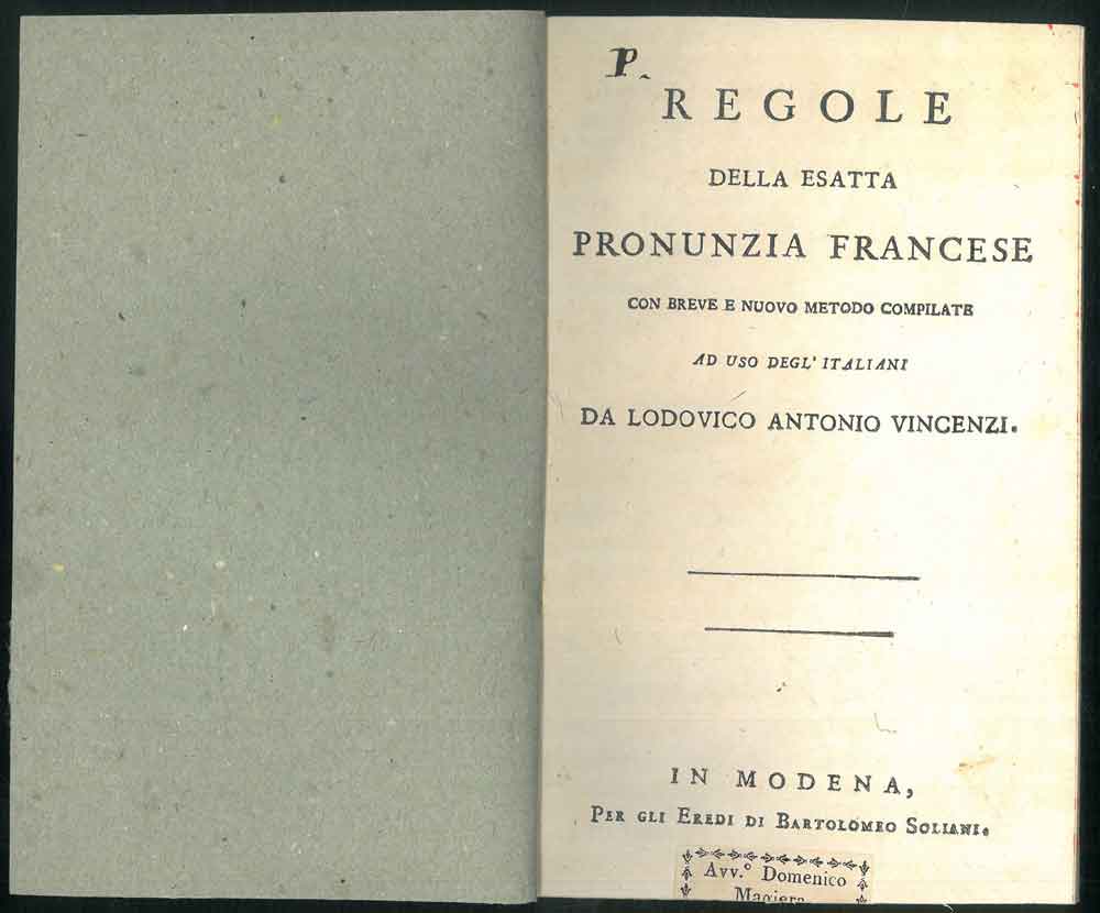 Abebooks Regole della esatta pronunzia francese con breve e nuovo metodo compilate ad uso degl'italiani