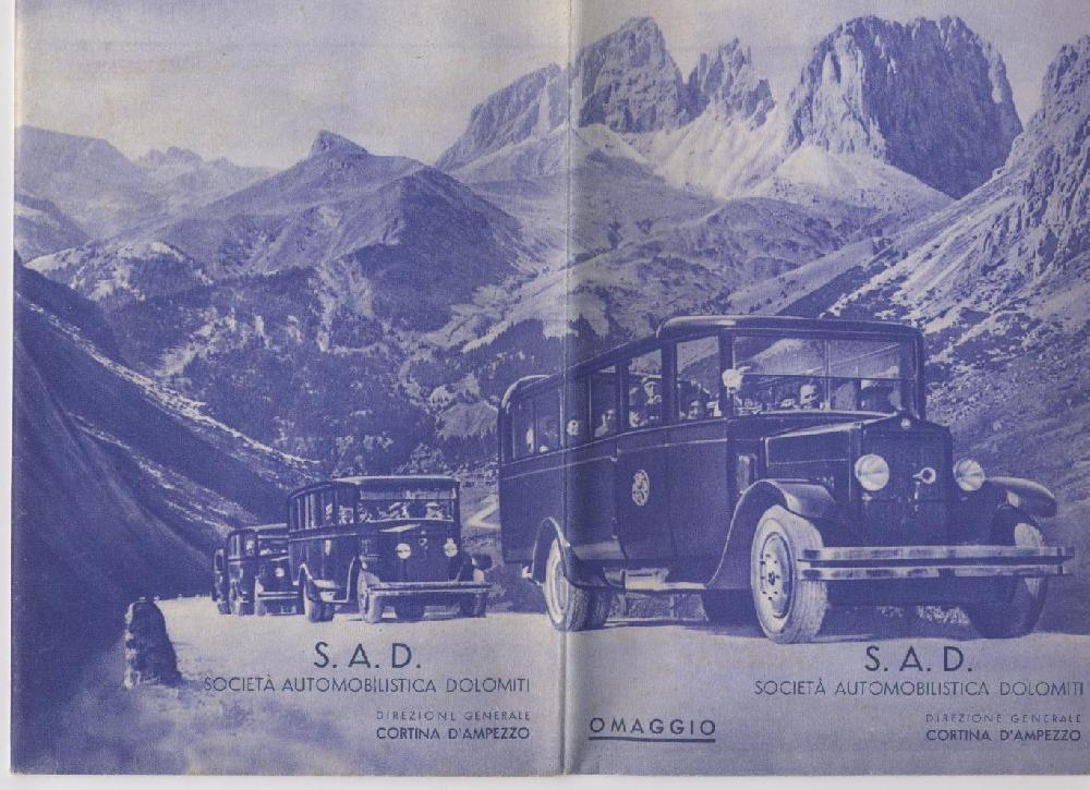 Abebooks S. A. D. Società automobilistica Dolomiti Cortina d'Ampezzo (Brochure pubblicitaria dei servizi di autotrasporto passeggeri)