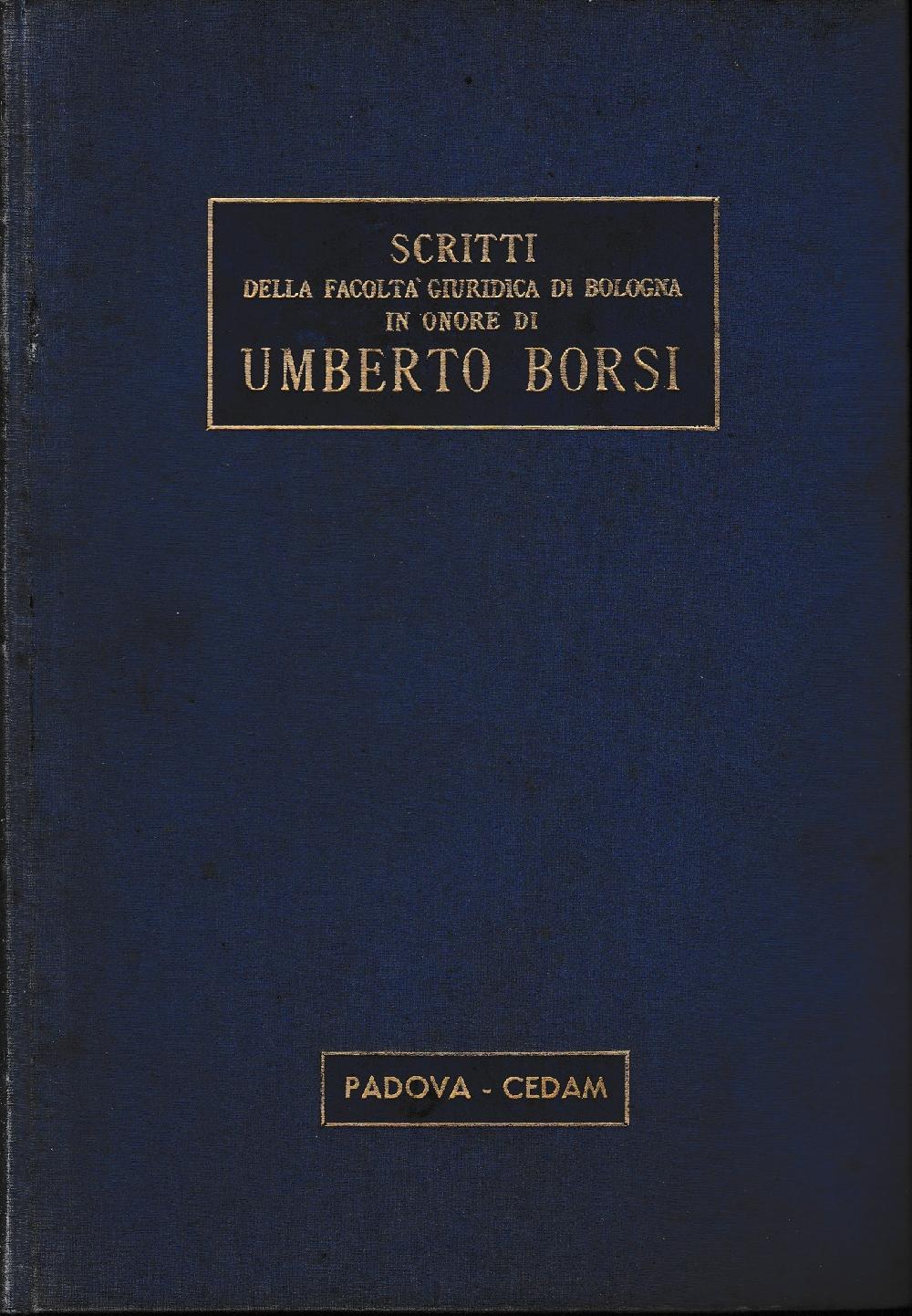Abebooks Scritti della facoltà giuridica di Bologna in onore di Umberto Borsi