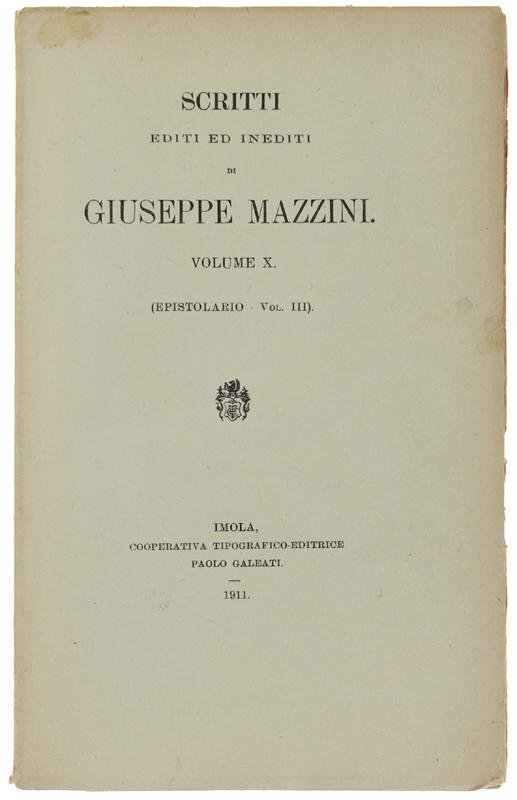 Abebooks SCRITTI EDITI ED INEDITI. Volume X (Epistolario - Vol. III). - Edizione Nazionale degli Scritti.: