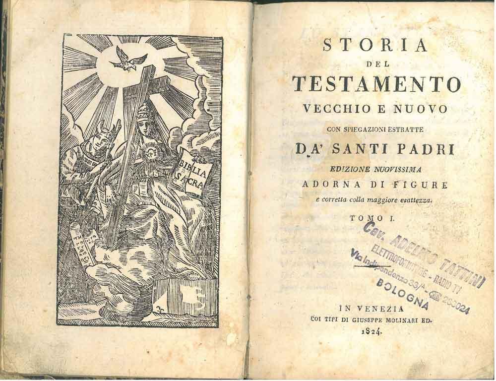Abebooks Storia del testamento vecchio e nuovo con spiegazioni estratte da' santi padri. Edizione nuovissima adorna di figure e corretta colla maggiore esattezza