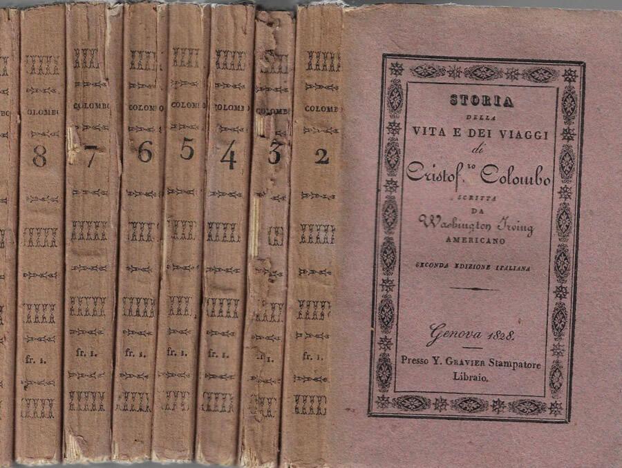 Abebooks Storia della vita e dei viaggi di Cristoforo Colombo tomo II III IV V VI VII VIII IX