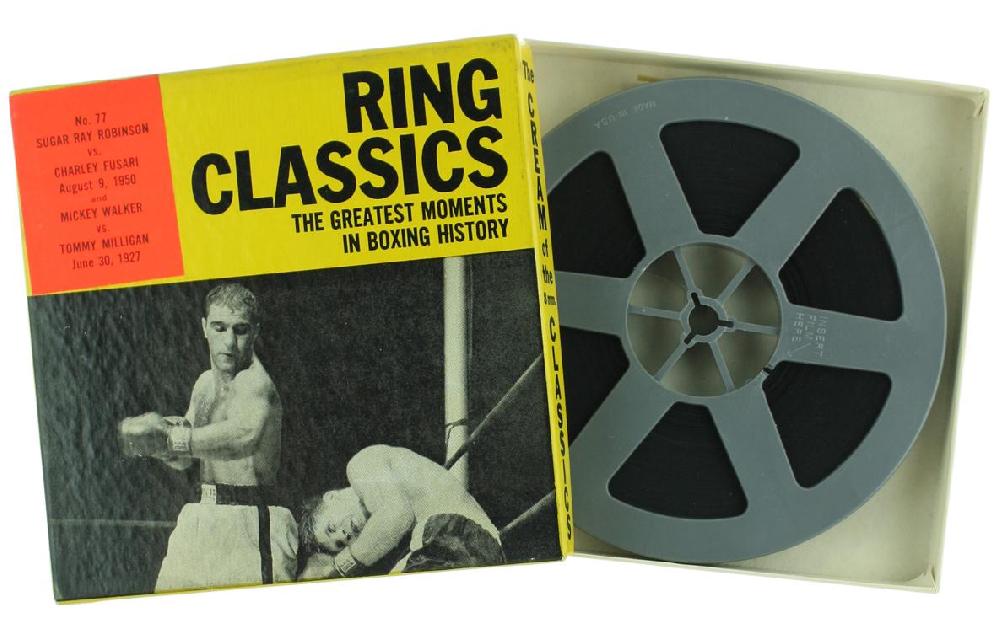 Abebooks SUGAR RAY ROBINSON vs CHARLES FUSARI August 9 1950 and MICKEY WALKER vs TOMMY MILLIGAN June 30 1927 - RING CLASSICS No. 77 (8 mm original film):
