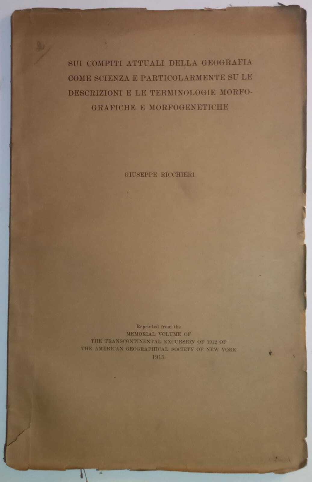 Abebooks Sui Compiti Att.li della geog. come scienza e desc.ni morfografiche e morfogenetiche