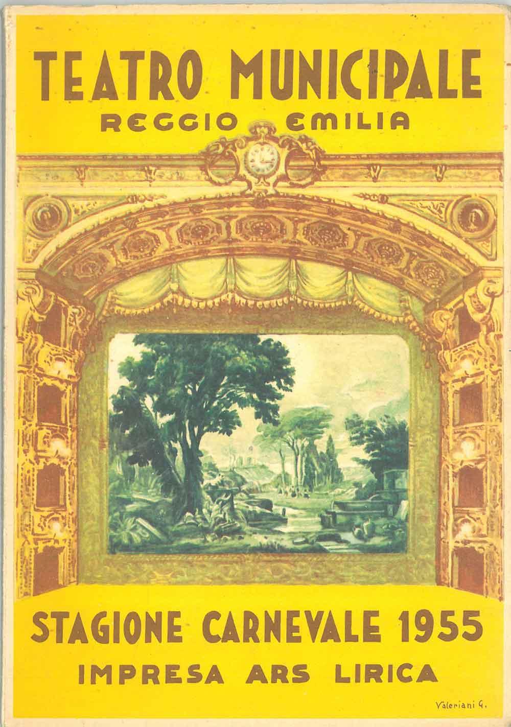 Abebooks Teatro municipale di Reggio Emilia. Stagione carnevale 1955. Impresa Ars Lirica