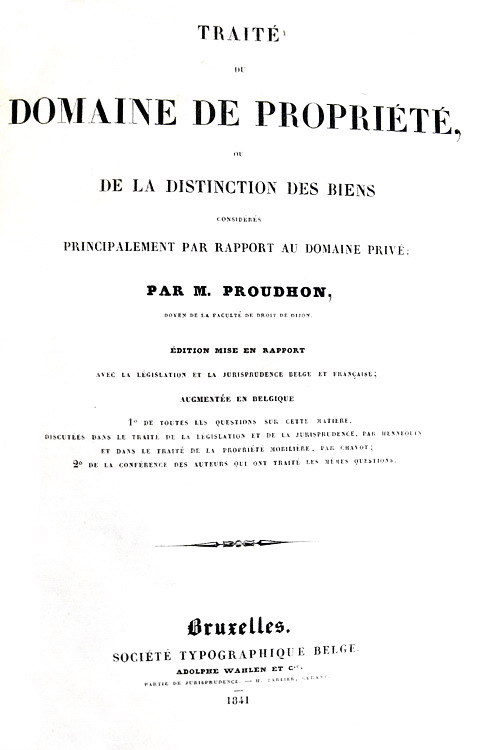 Abebooks Traité du domain de propriété ou de la distinction des biens. Bruxelles Société Typographique Belge 1841