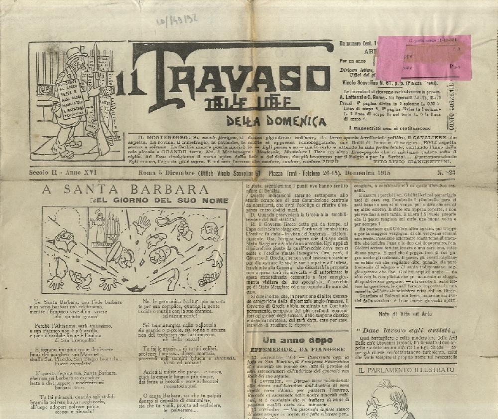 Abebooks TRAVASO (IL) delle idee della domenica. Anno XVI. N. 825. 19 dicembre 1915