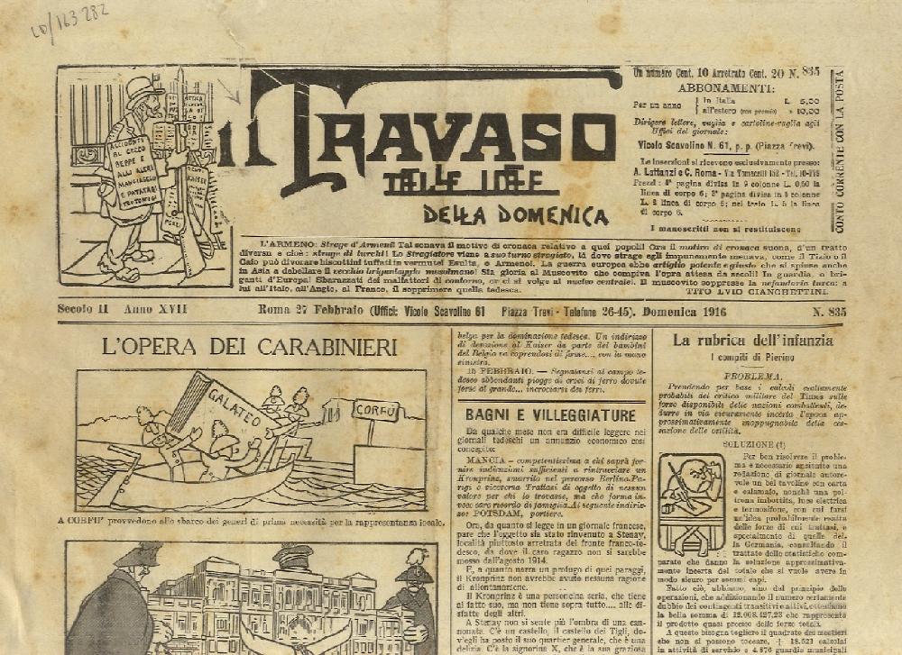 Abebooks TRAVASO (IL) delle idee. Giornale ufficiale delle persone intelligenti. Anno XVII. N. 835. 27 settembre 1916