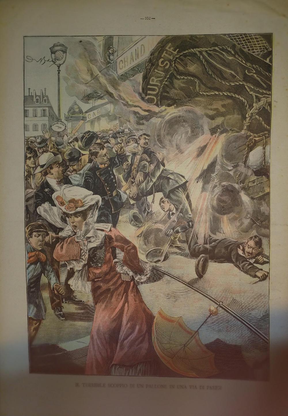 Abebooks Un Episodio Della Guerra: Giapponesi Che Distruggono Il Telegrafo Di Porto Arthur. Il Terribile Scoppio Di Un Pallone In Una Via Di Parigi. - Roma 1904 29 Maggio - La Tribuna Illustrata - Anno XII N.22