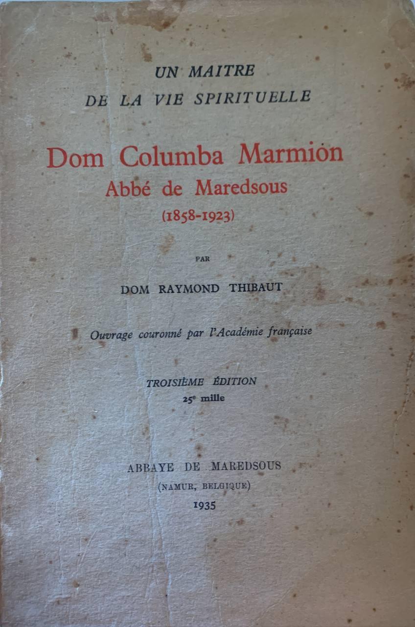 Abebooks Un Maitre de la vie spirituelle. Dom Columba Marmion. Abbe de Maredsous (1858-1923)