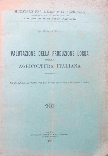 Abebooks Valutazione della produzione lorda della agricoltura italiana