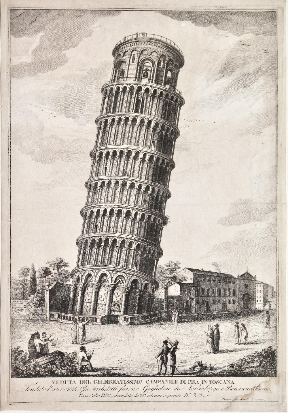 Abebooks Veduta del celebratissimo campanile di Pisa in Toscana fondato l'anno 1074. Gli architetti furono Guglielmo da Norimberga e Bonanno Pisano