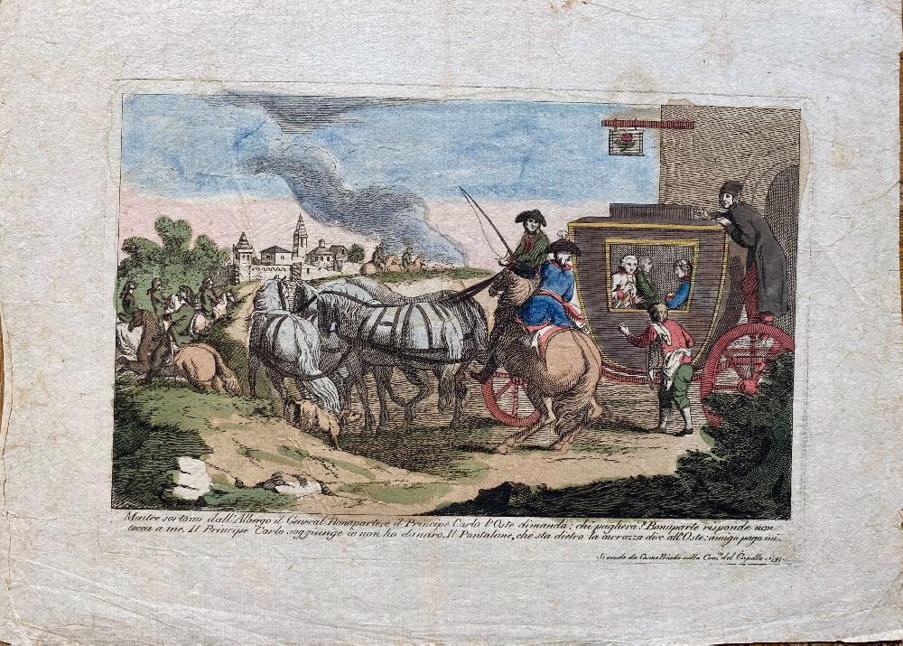 Abebooks Vignetta satirica con Napoleone e il Principe Carlo