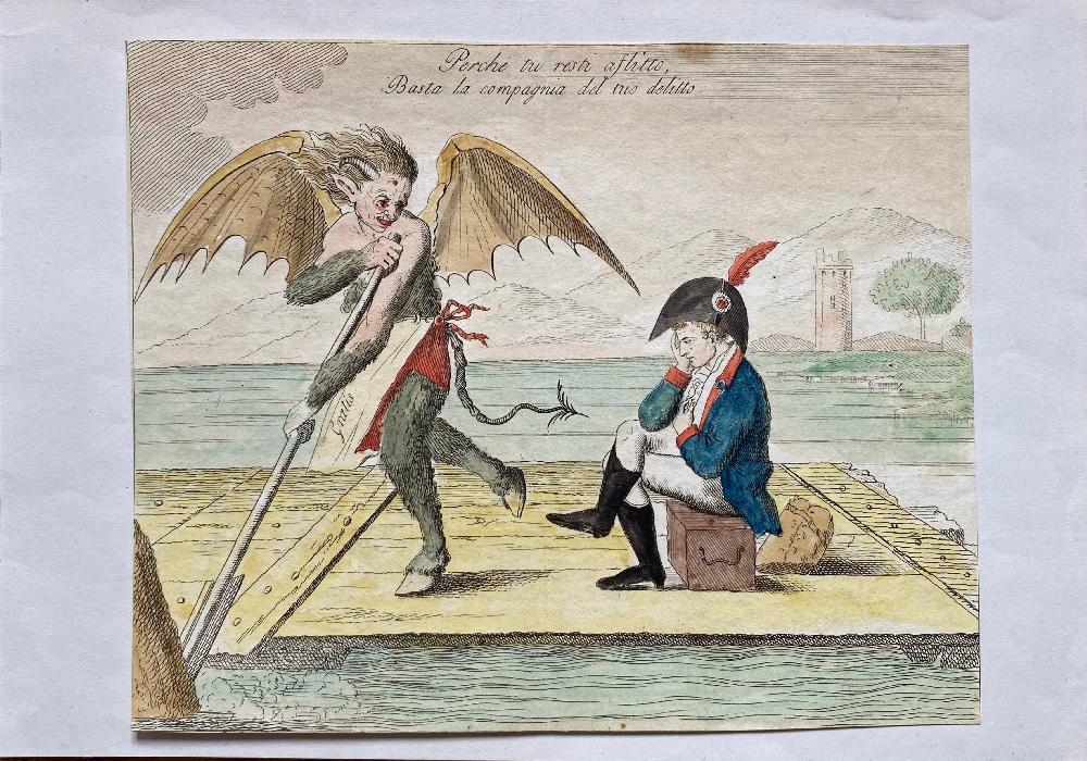 Abebooks Vignetta satirica su Napoleone:Perché tu resti aflitto/ Basta la compagnia del tuo delitto