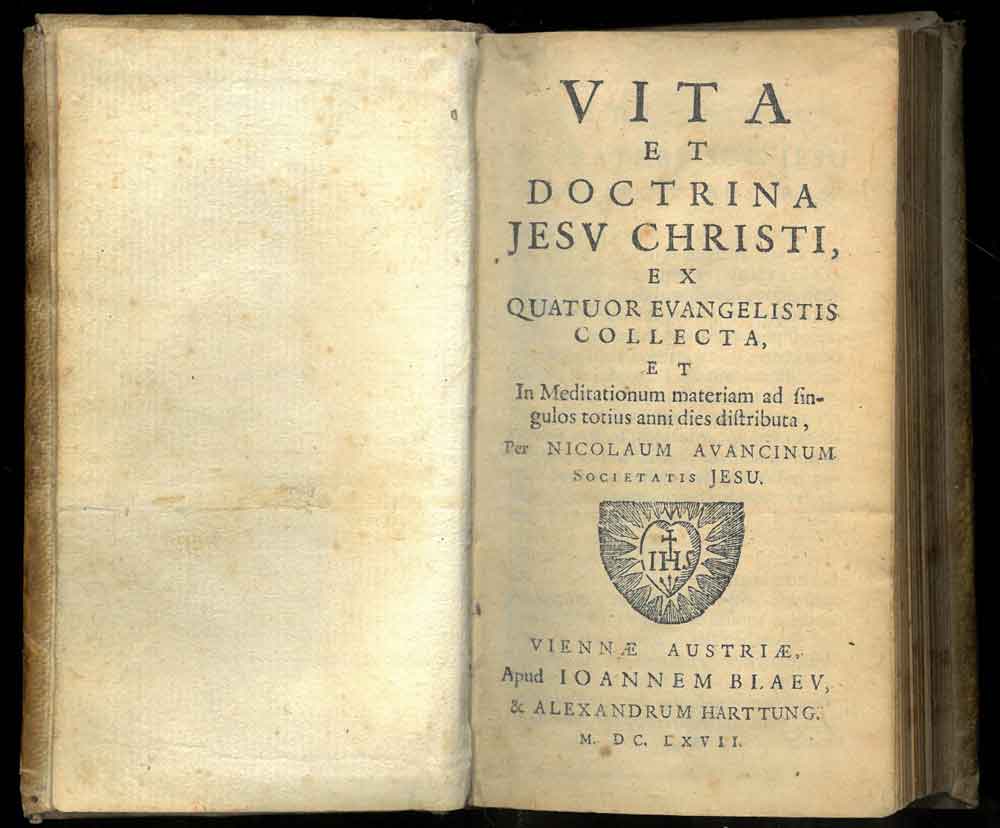 Abebooks Vita et Doctrina Jesu Christi ex quator Evangelistis collecta et in meditationum materiam ad singulos totius anni dies distributa per Nicolaum Avacinum societatis Jesu