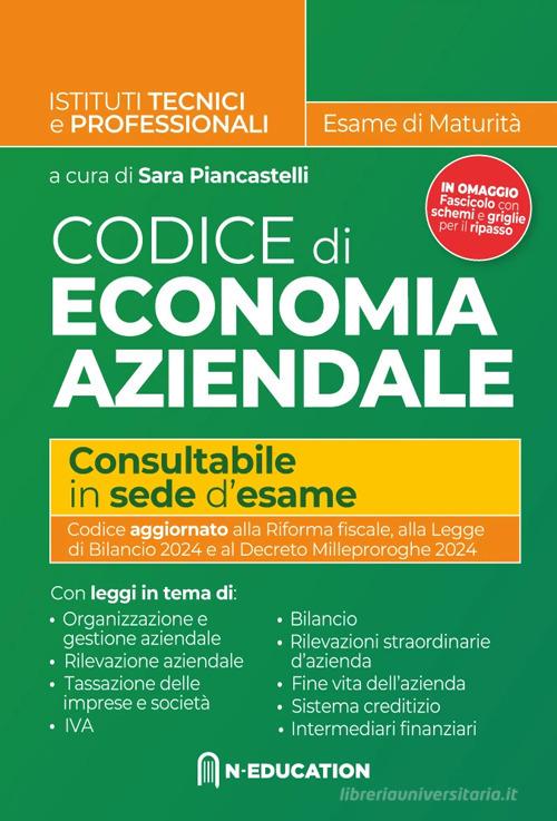Libreriauniversitaria Codice di economia aziendale per l'esame di Stato. Per tutti gli istituti superiori. Con appendice con Schemi e Griglie. Con appendice con schemi e griglie