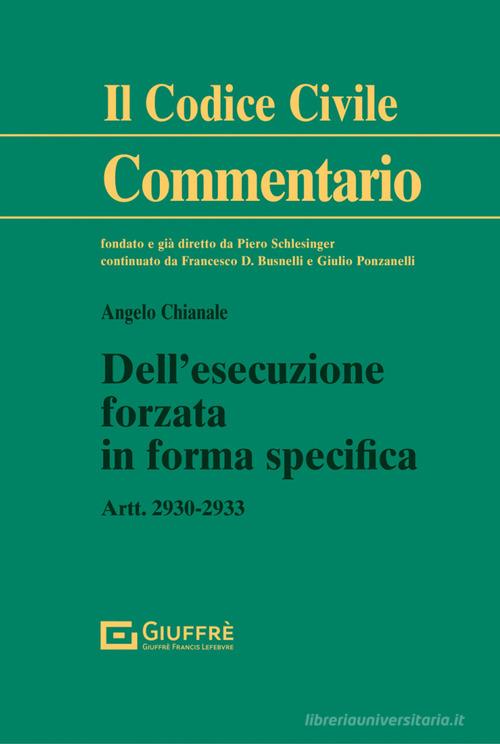 Libreriauniversitaria Dell'esecuzione forzata in forma specifica