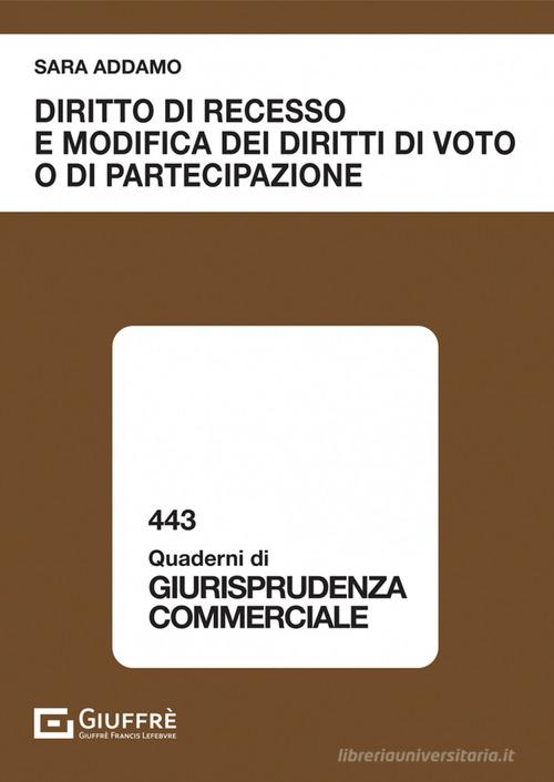 Libreriauniversitaria Diritto di recesso e modifica dei diritti di voto o di partecipazione