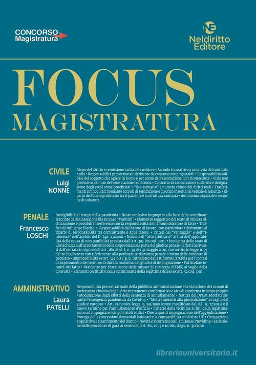 Libreriauniversitaria Focus magistratura. Concorso magistratura 2022: Civile penale amministrativo vol.1