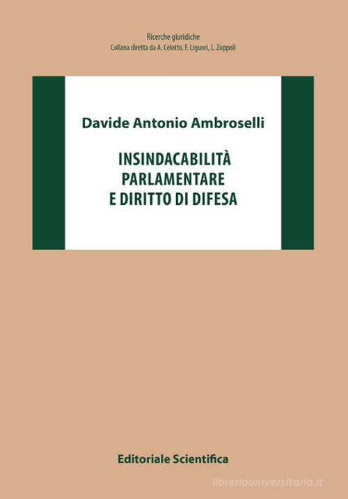 Libreriauniversitaria Insindacabilità parlamentare e diritto di difesa