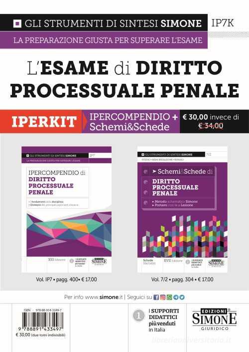 Libreriauniversitaria L'esame di diritto processuale penale. Iperkit: Ipercompendio Diritto Processuale Penale-Schemi & Schede Diritto Processuale Penale