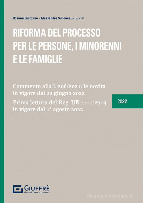 Libreriauniversitaria Riforma del processo per le persone i minorenni e le famiglie