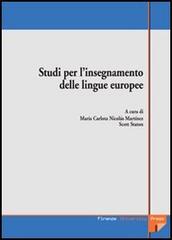 Libreriauniversitaria Studi per l'insegnamento delle lingue europee. Atti delle Giornate di studio (Firenze maggio 2003)