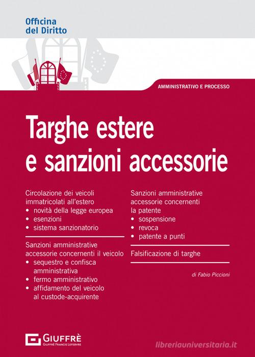 Libreriauniversitaria Targhe estere e sanzioni accessorie