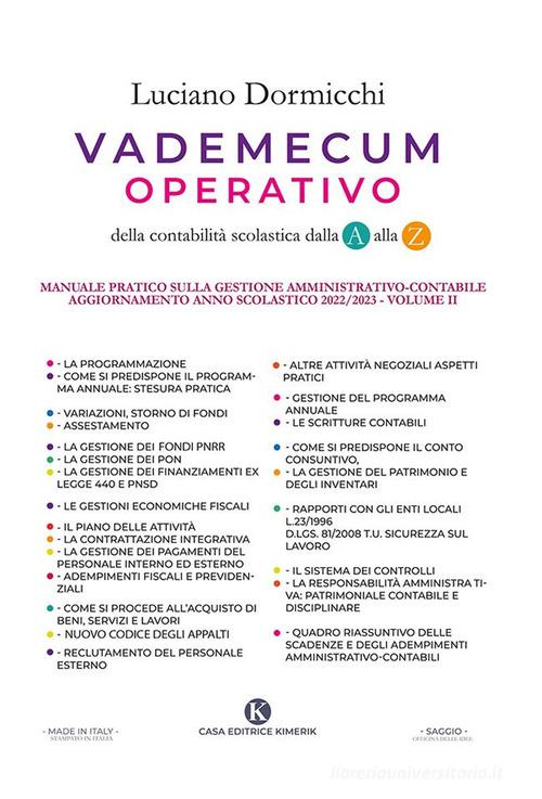 Libreriauniversitaria Vademecum operativo della contabilità scolastica dalla A alla Z