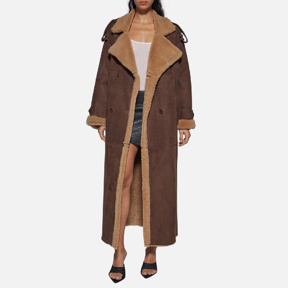 Salvatore Santoro CAPPOTTO DOPPIOPETTO IN SHEARLING - BROWN