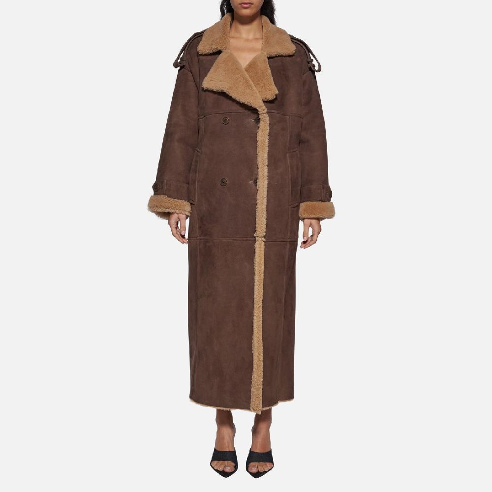 Salvatore Santoro CAPPOTTO DOPPIOPETTO IN SHEARLING - BROWN
