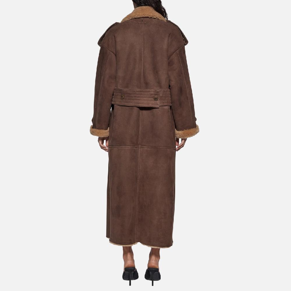 Salvatore Santoro CAPPOTTO DOPPIOPETTO IN SHEARLING - BROWN