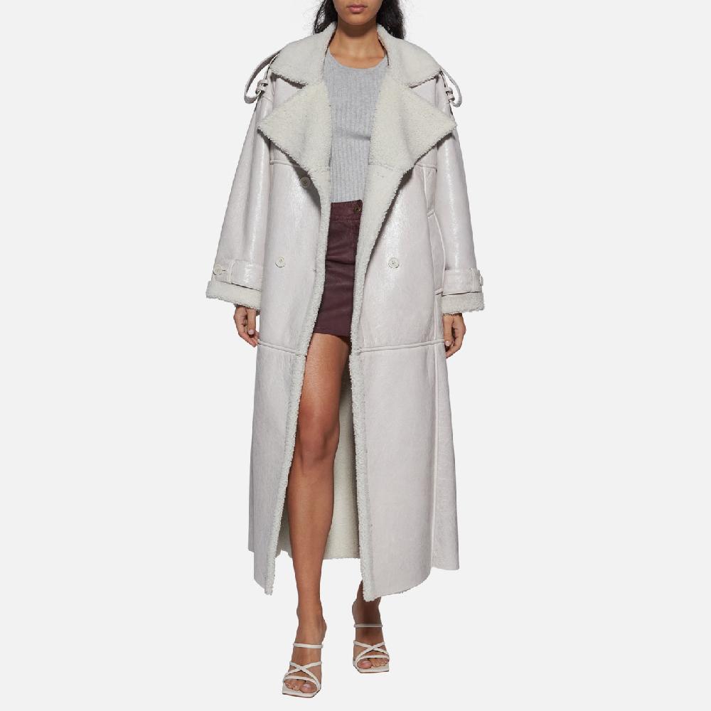 Salvatore Santoro CAPPOTTO DOPPIOPETTO IN SHEARLING - IVORY