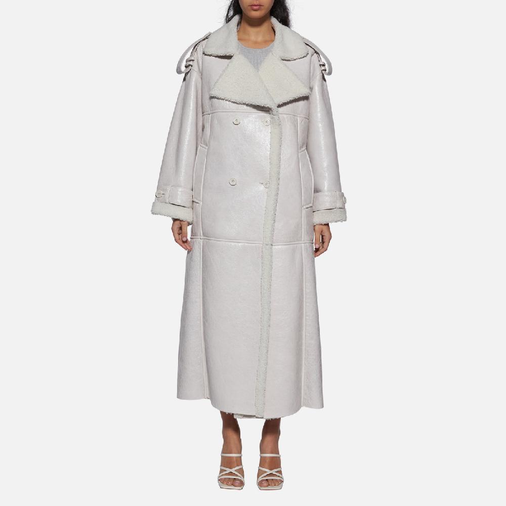 Salvatore Santoro CAPPOTTO DOPPIOPETTO IN SHEARLING - IVORY