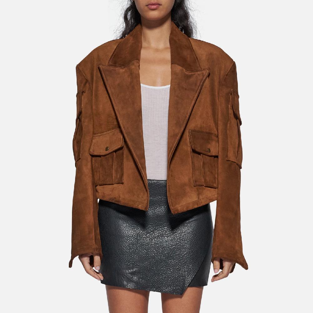 Salvatore Santoro BLAZER IN CAMOSCIO - TOBACCO